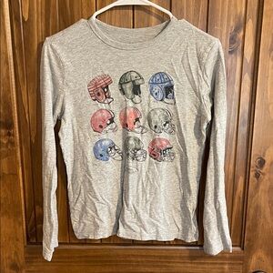 Gap Gray Kids Long Sleeve Shirt with vintage Helmet Print